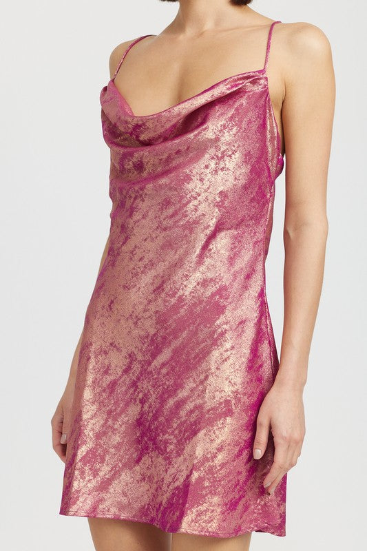 COWL NECK MNI SLIP DRESS - Fuzzys Fashion USA