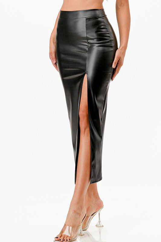 Open slit pencil skirt - Fuzzys Fashion USA