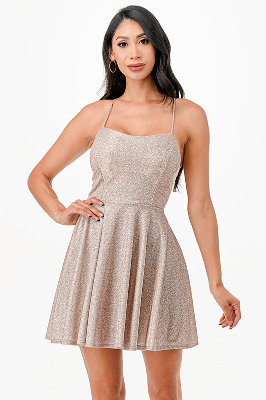 Glittered Flare Dress - Fuzzys Fashion USA