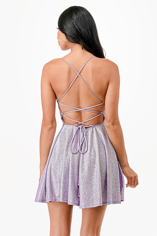 Glittered Flare Dress - Fuzzys Fashion USA