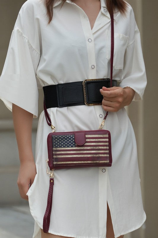 MKF Kiara Wallet FLAG Crossbody Bag by Mia K - Fuzzys Fashion USA