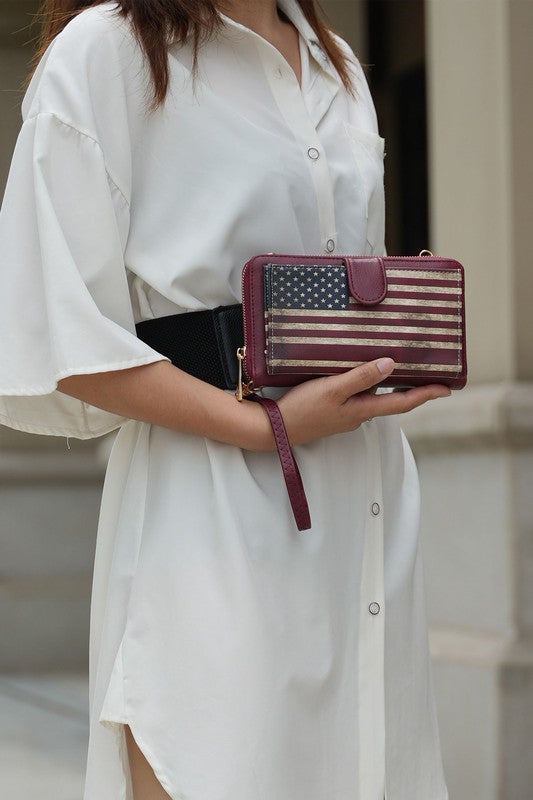 MKF Kiara Wallet FLAG Crossbody Bag by Mia K - Fuzzys Fashion USA