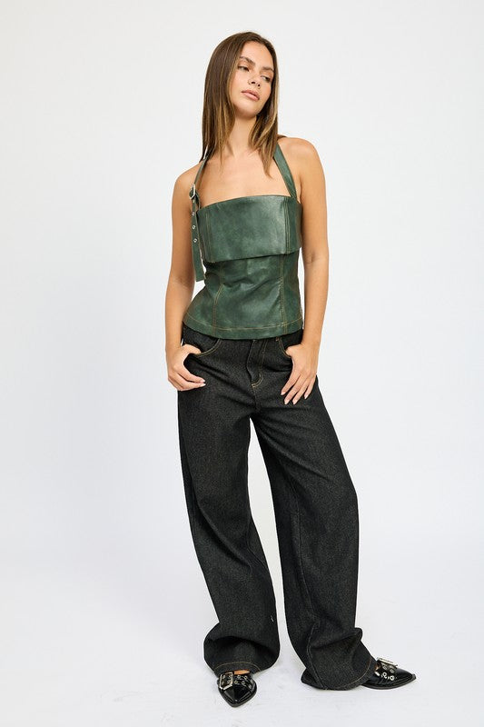 FLEECE LINED DENIM PANTS - Fuzzys Fashion USA