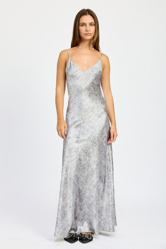 CRUCHED VELVET MAXI DRESS - Fuzzys Fashion USA