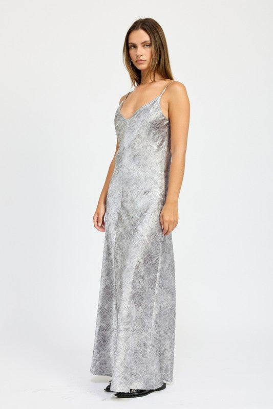 CRUCHED VELVET MAXI DRESS - Fuzzys Fashion USA