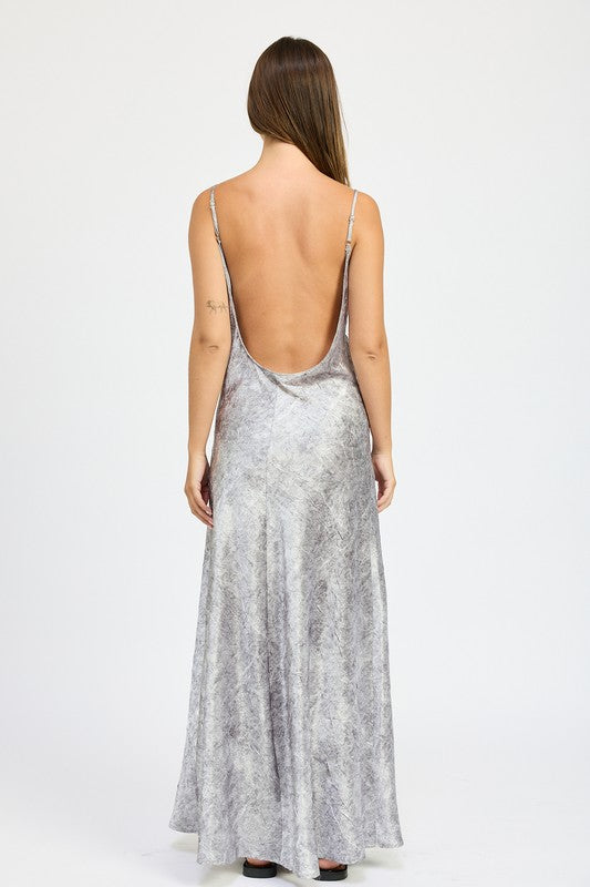 CRUCHED VELVET MAXI DRESS - Fuzzys Fashion USA