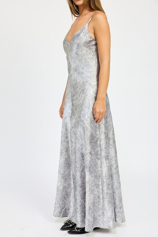 CRUCHED VELVET MAXI DRESS - Fuzzys Fashion USA