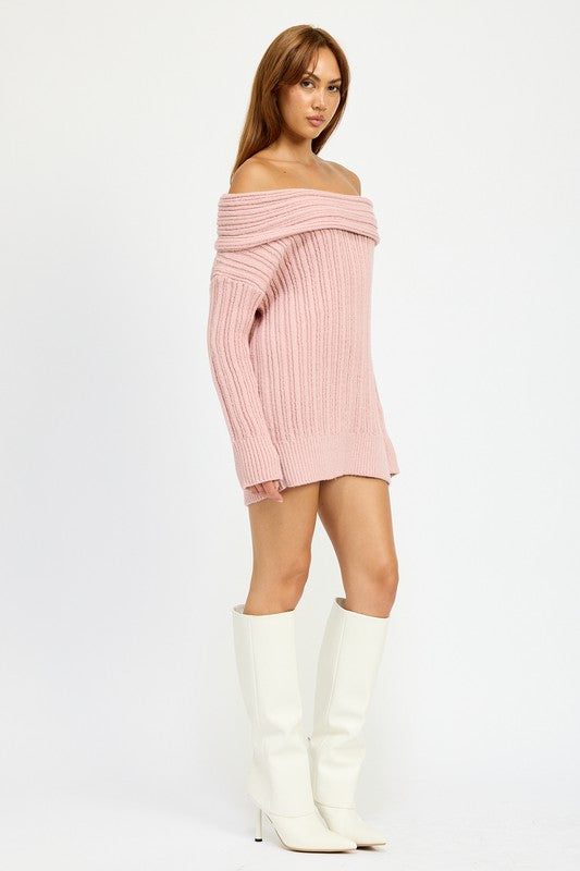 OVERSIZED OFF SHOULDER SWEATER - Fuzzys Fashion USA