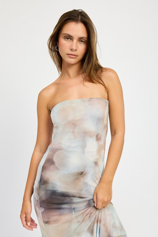 RUFFLED ASYMMETRICAL TUBE DRESS - Fuzzys Fashion USA