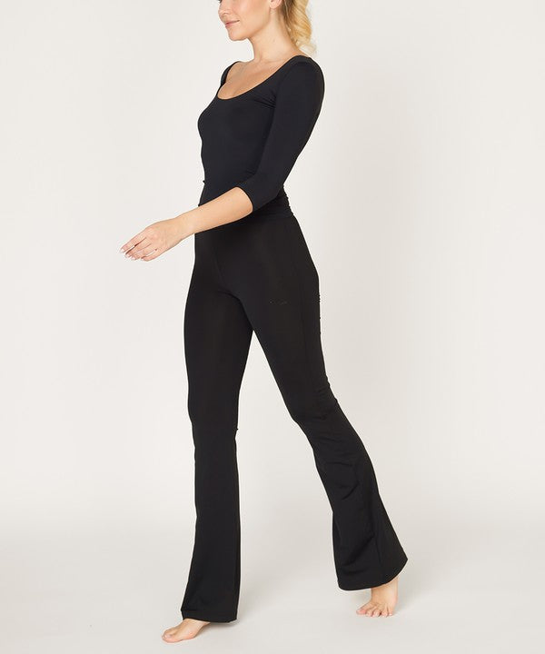BAMBOO SLIM BELL YOGA PANTS - Fuzzys Fashion USA