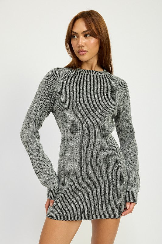 MOCK NECK MINI RIB DRESS - Fuzzys Fashion USA