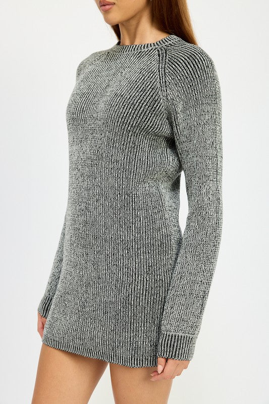MOCK NECK MINI RIB DRESS - Fuzzys Fashion USA