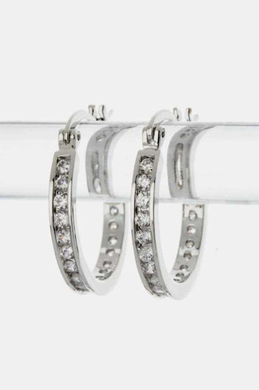Small CZ Hoop Earrings - Fuzzys Fashion USA