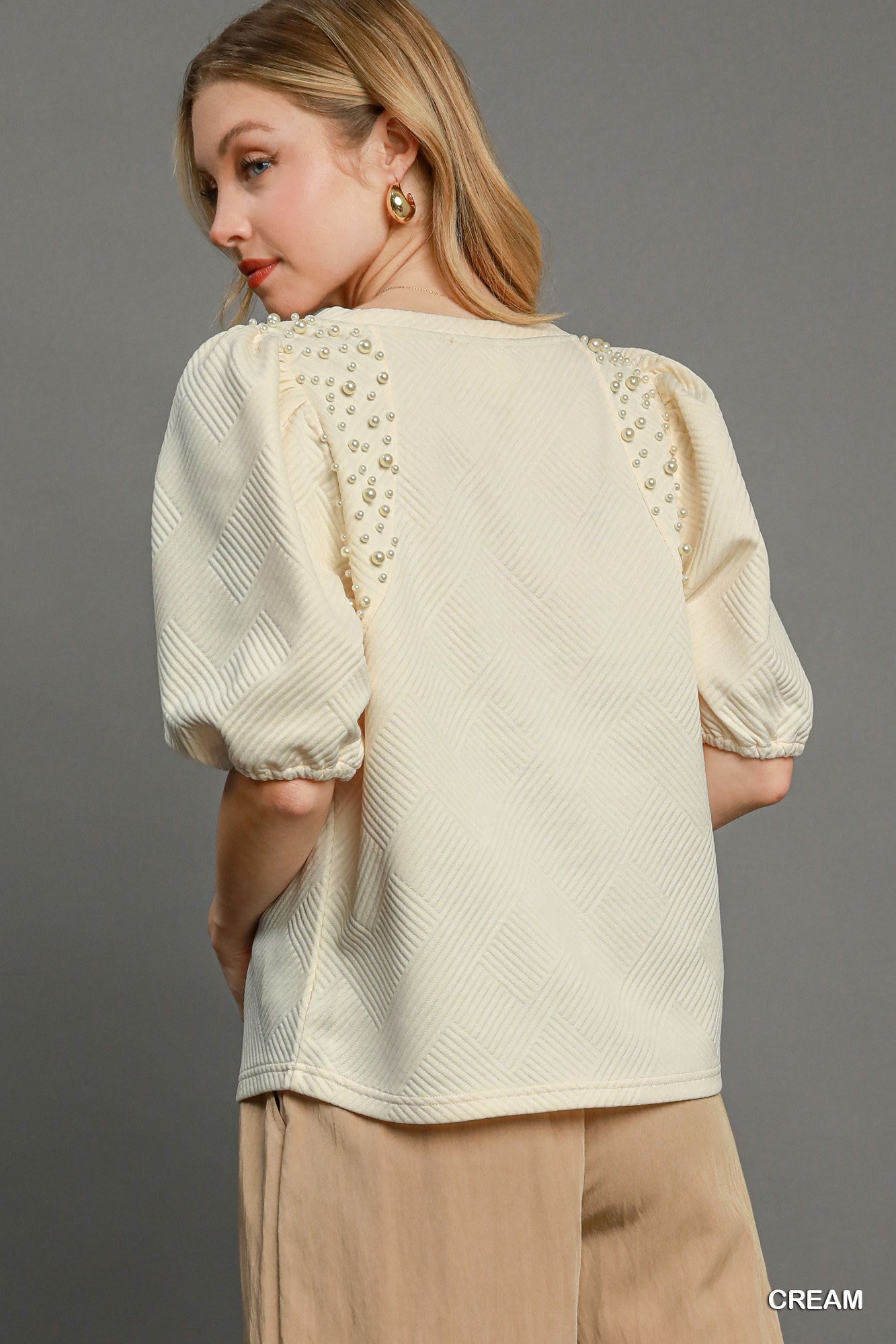 Puff Sleeve Knit Top - Fuzzys Fashion USA