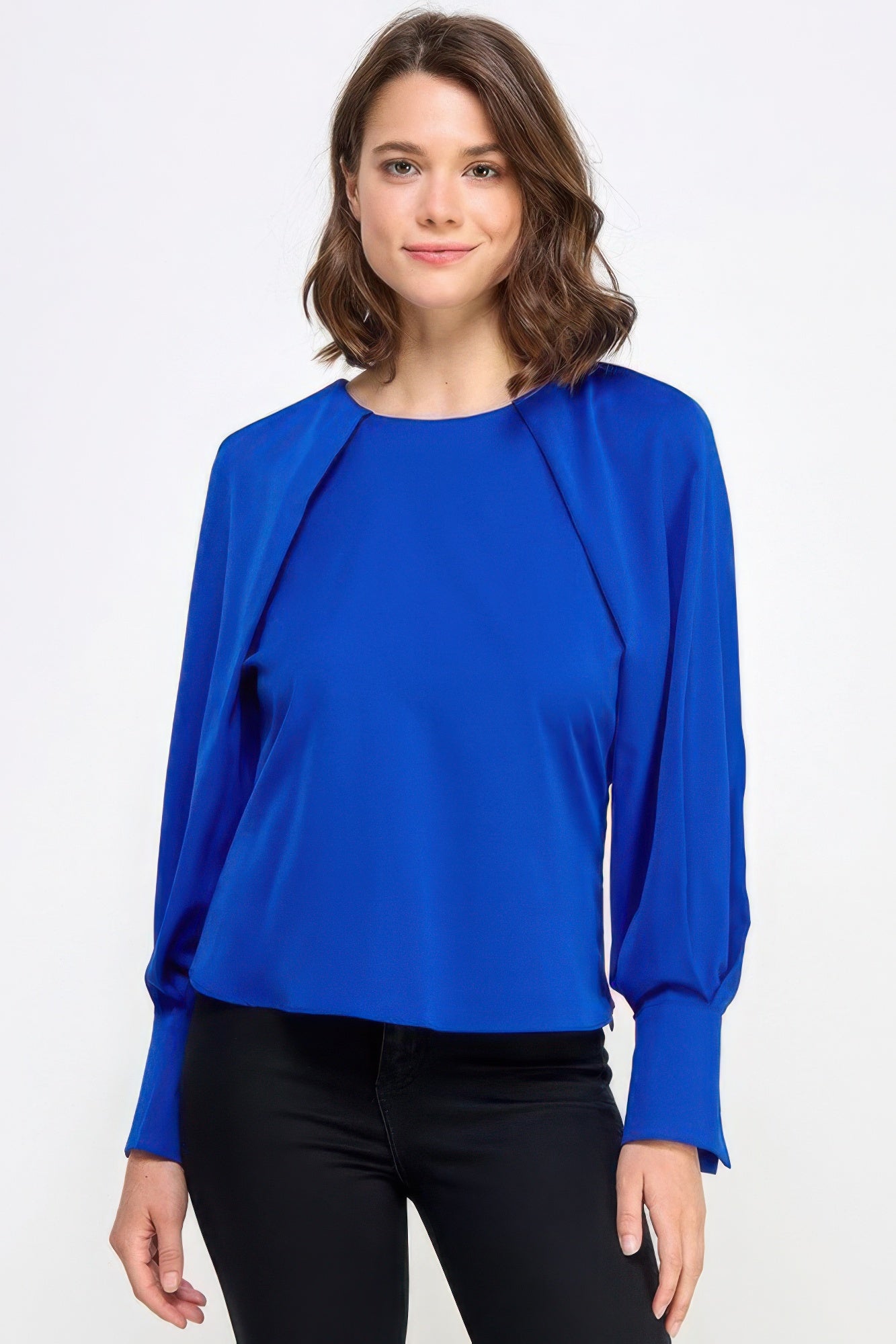 Raglan Long Sleeve Top With Back Neck Tie - Fuzzys Fashion USA