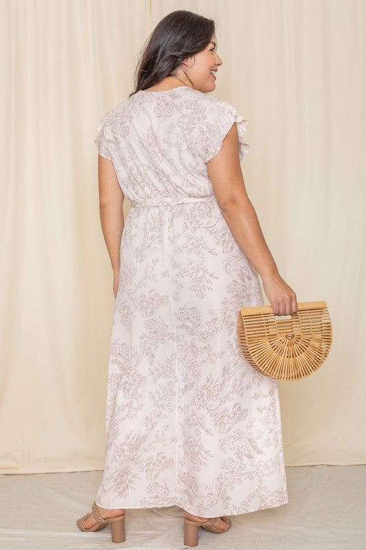 Floral Surplice Sash Sundress no lining - Fuzzys Fashion USA